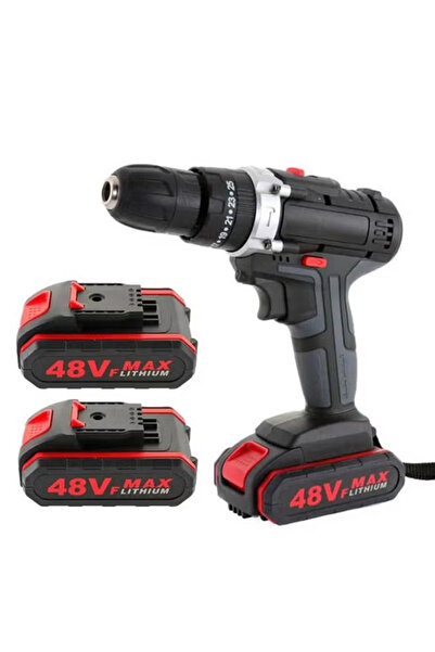 fulina طقم مثقاب كهربائي لاسلكي بقوة 48 فولت، مع سرعة مزدوجة، 1000 واط، 6500 مللي أمبير/ساعة، للاستخدام المنزلي