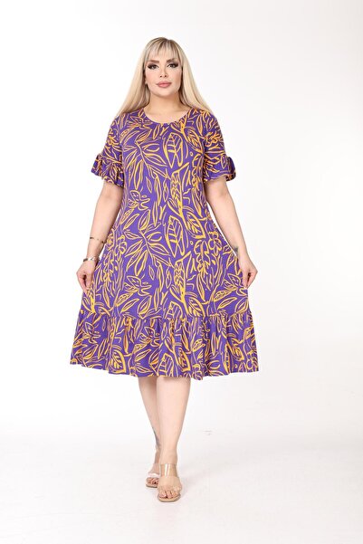 mezura tekstil Μανίκια και φούστα με βολάν με βολάν με κοντό μανίκι Κομψό φόρεμα βισκόζης χτενισμένο βαμβακερό με τσέπες