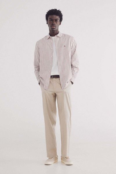 Springfield Slub Cotton Striped Shirt