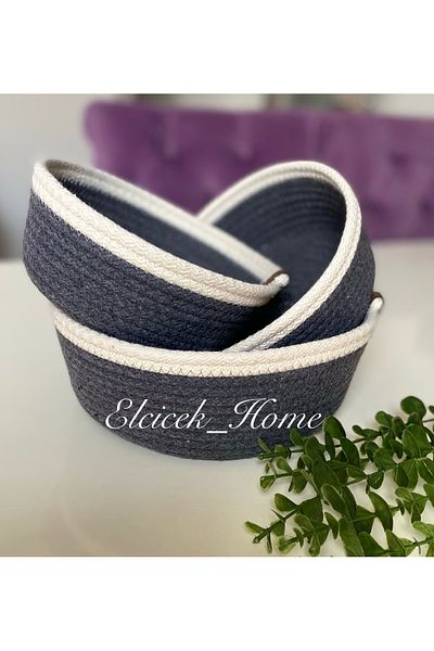 ELÇİÇEK HOME Multi-Purpose Decorative Basket, Organizer Set of 3