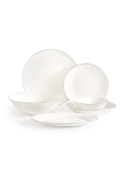 Madame Coco Helios 6 Kişilik 27 Parça Yemek Takımı - Beyaz/Silver
