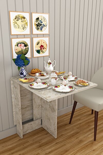 asratrend %100 MDFLAM Katlanır Mutfak Yemek Çalışma Masası KM-32