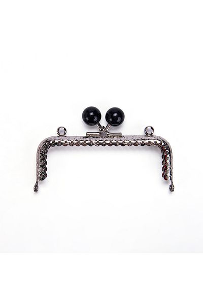 Sultan Rectangular Black Beaded Burs 10.5 cm Silver