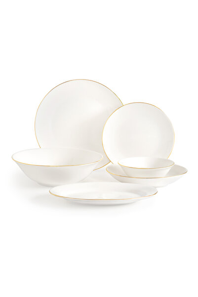 Madame Coco Helios 6 Kişilik 27 Parça Yemek Takımı - Beyaz/Gold