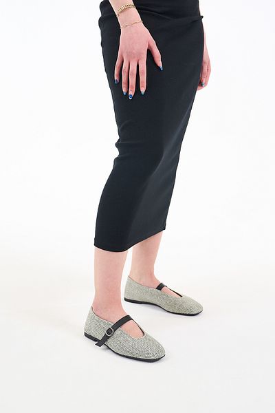 Louis Cardy Balerini de damă Maxime Water Green din tricot din paie