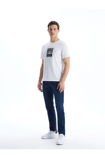LC Waikiki Tricou pentru bărbați din bumbac pieptănat imprimat cu mânecă scurtă, sezon nou - S5HT56Z8