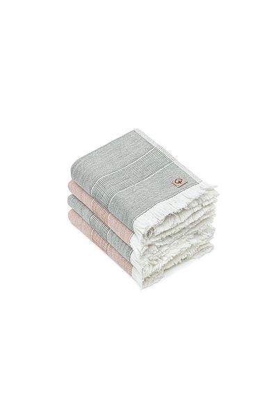 Ecocotton Hasna 4-Piece Towel Set 100% Organic Cotton Linen Melange Terra-Khaki 50x90