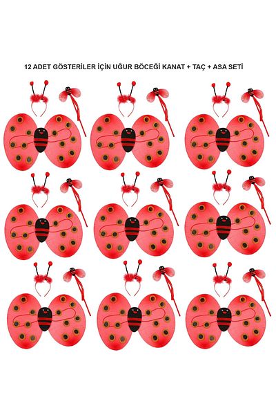Hepta Collection Ladybug Costume 3 Pieces 12 Pieces - Wing Wand