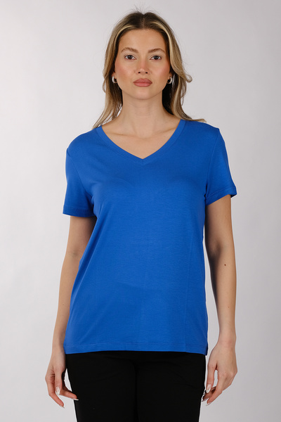 DAIDO Tricou de bază din viscoză cu decolteu în V
