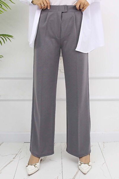 benguen Gray Wide Leg Palazzo Trousers 3044 Model