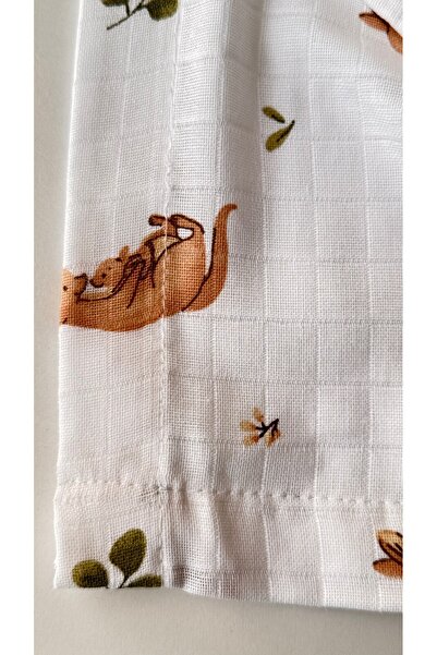 Tinybabyconcept 100% Cotton Muslin Baby Blanket Single Layer Breathable Soft Patterned Cover 90X90 cm