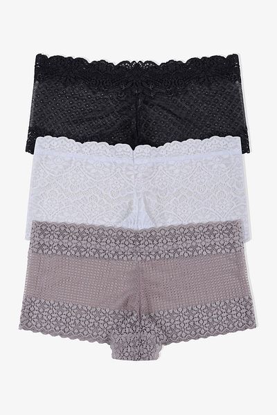 koza iç giyim Slip boxer din dantelă din 3 piese pentru femei (OPȚIUNI DIVERSE DE DANTELĂ)