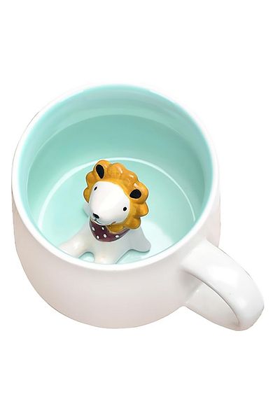 MUKKO HOME 3D Porcelain Mug – with Cute Lion Figure, 350 Ml, Fun and Stylish Design