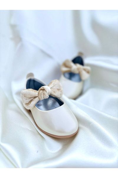 Görkem bebe ayakkabı ve tekstil Girl's Ballet Flats with Cirt and Bow