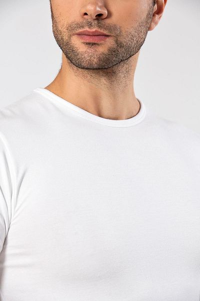 ERDEM İÇ GİYİM Ανδρικό λευκό μπλουζάκι από μπαμπού Super Thin Weweus No:1130