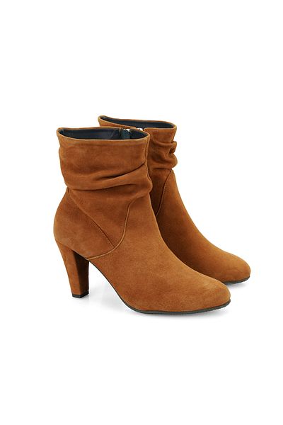 Desa Belen Tan Women's Desacomfort Zippered Heeled Leather Boots