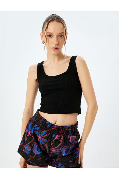 Koton U Neck Slim Fit Sleeveless Crop Top