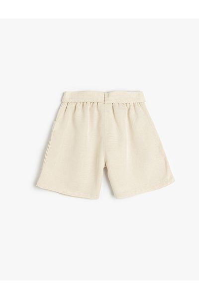 Koton Viscose Blended Pocket Belt Detailed Bermuda Shorts