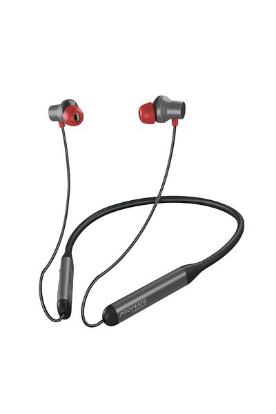 Promate Wireless Neckband Earphones, Hd Active Noise Cancelling Bluetooth Earphones With Anti-slip N
