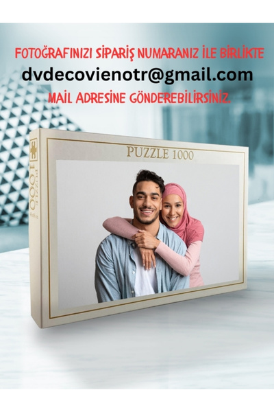 DECOVIENO 1000 Parça Kişiye Özel Fotoğraf Baskılı Kişiselleştirilmiş Fotoğraflı Puzzle Yapboz (68CM X 48CM)