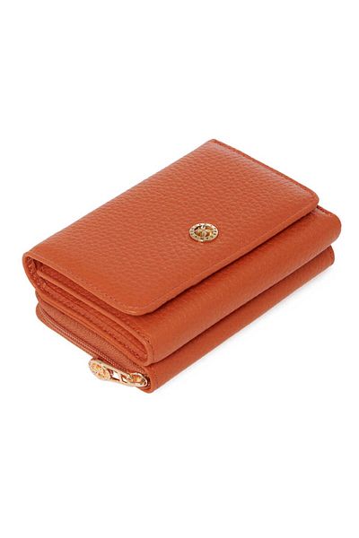 Tergan Orange Genuine Leather Women's Wallet - S1Cb 00005798 -J35
