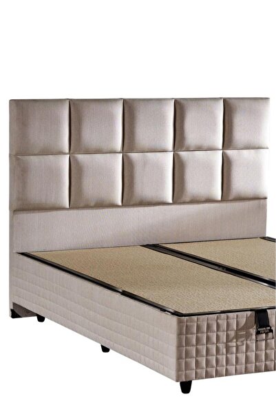 Niron Yatak Star Başlık Çift Kişilik Krem Keten Kumaşlı Modern Lüks Yatak Başlığı / Baza Başlığı