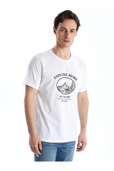 LC Waikiki Ανδρικό μπλουζάκι με στάμπα LCW Crew Neck