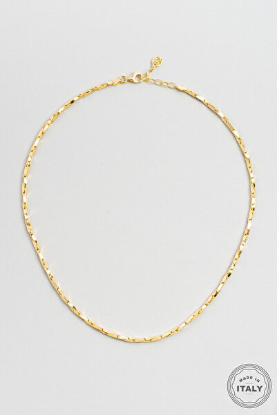 So CHIC... İtalyan Hera 18 Ayar Sarı Altın Kaplama 45 Cm Gümüş Kolye