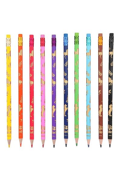 Top Model Set of 10 colored pencils with eraser TopModel Miss Melody