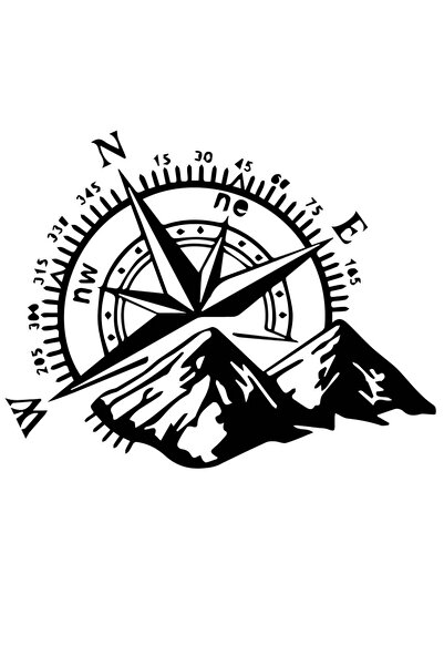 Redline Grafik ملصق لاصق للسيارة/الزجاج/السيارة/الكمبيوتر بنمط البوصلة والجبل...