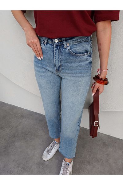 ESRAHELVACI Light Blue Cut Leg Orj Jean
