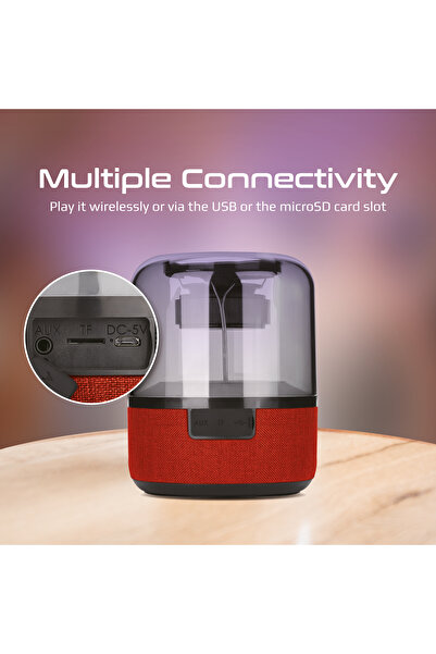 Promate Bluetooth Speaker, Premium 10w True Wireless Portable Led Speaker With 360-degree Hd Sound,