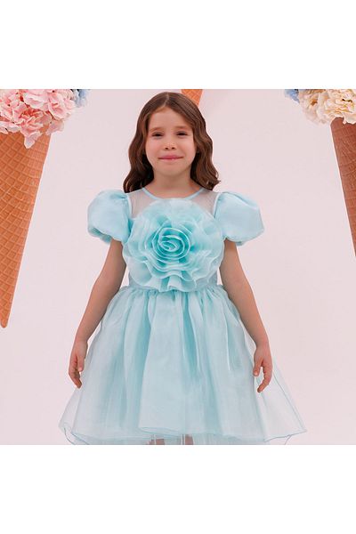 Pamina Girl's Dress - Mint 35109 Rosa Details