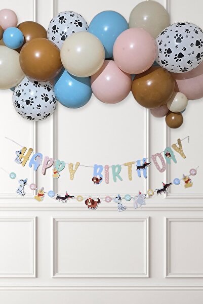 PEKSHOP Sevimli Köpekler Doğum Günü Balon Zinciri Seti