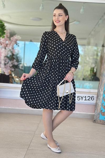 İnce Topuk Double Breasted Collar Helen Crepe 5Y126 Dress