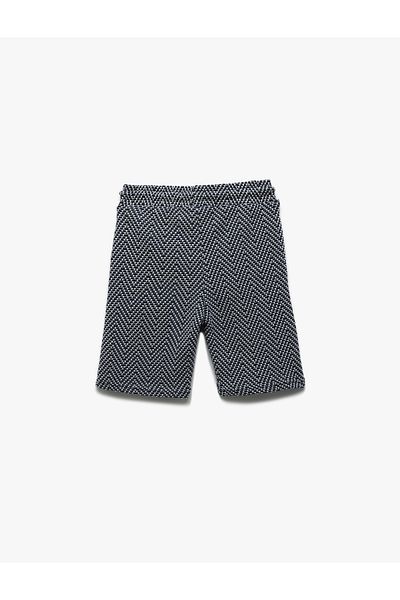 Koton Herringbone Patterned Pocket Detailed Lace up Shorts