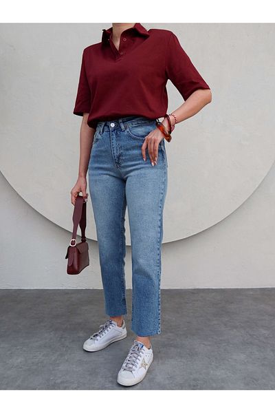 ESRAHELVACI Light Blue Cut Leg Orj Jean