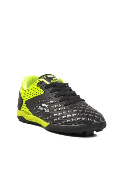 Slazenger Cycle G Turf Field Negru-Verde Pantofi de câmp pentru copii Astroturf