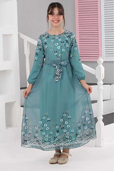 Asortik Kids Довге плаття-сифон з квітковим візерунком для дівчаток