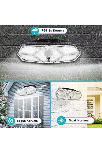 Greentech Güneş Enerjili Hareket Sensörlü, 6 Taraflı 104 Led Aydınlatma / GT-SL13/S