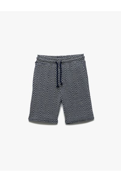 Koton Herringbone Patterned Pocket Detailed Lace up Shorts