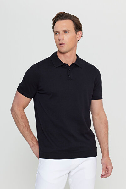 ALTINYILDIZ CLASSICS 100% bumbac, cu potrivire standard, cu croiala normală, tricotaje cu gât polo, tricou alb