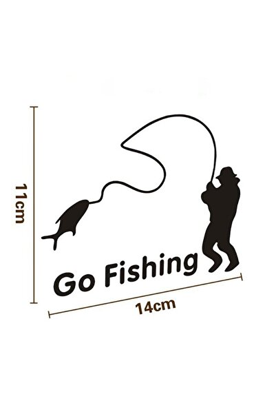 Generic Brand Go Fishing Car Sticker 19x18 Cm Black