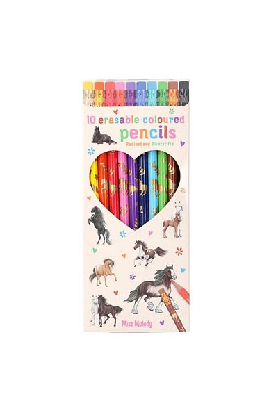 Top Model Set of 10 colored pencils with eraser TopModel Miss Melody