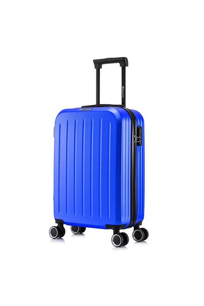 Quasar & Co. Troler Cabina Avion ®,model Legend,55x35x22cm,4 Roti,port Usb,cifru,abs,albastru Royal