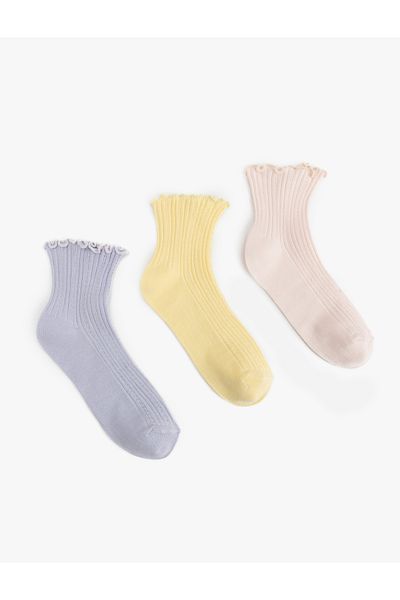 Koton Frilly Multicolored 3-Piece Socks Set