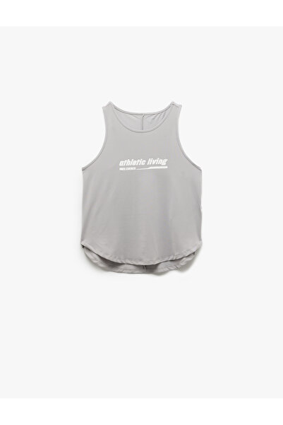 Koton Printed Sleeveless Crew Neck Athlete's Tank Top