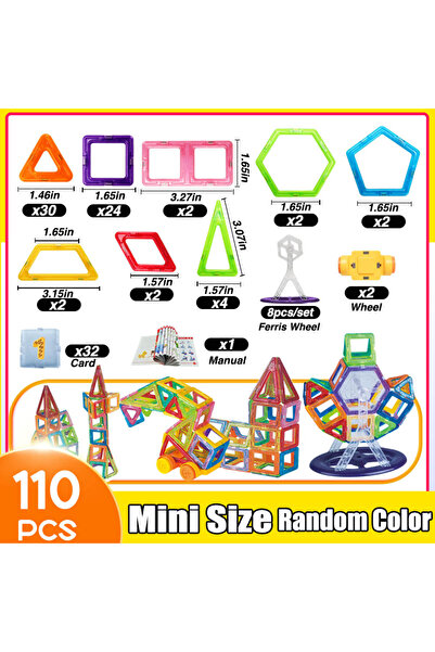 choice2 مكعبات بناء مغناطيسية صغيرة الحجم للأطفال، 110 قطعة، 64-184 قطعة، ألع...