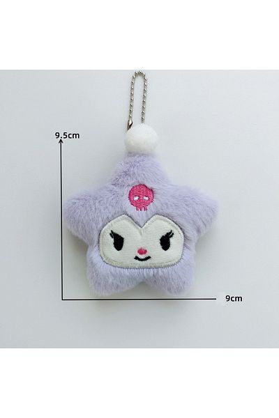 SANRIO 5 Sanrio Plush Pendent KeyChain Kuromi Cinnamoroll Hello Kitty Star Plush Keyring Cute Cartoon Pend.