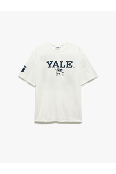 Koton Μπλουζάκι με κοντό μανίκι με λαιμόκοψη με στάμπα μεγάλου μεγέθους